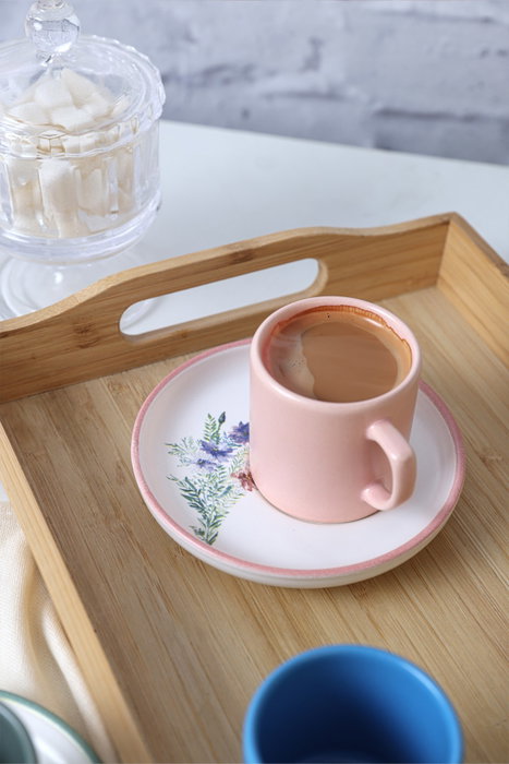 Hermia Juego de Tazas de Café y Platillos Multicolor de 12 Piezas Hermia Juego de Tazas de Café y Platillos Multicolor de 12 Piezas